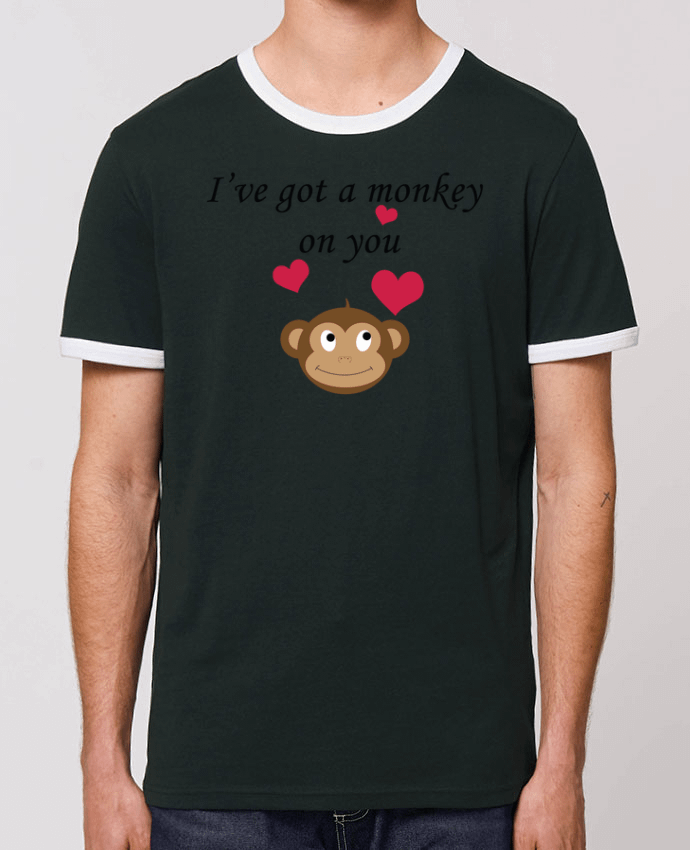 Unisex ringer t-shirt Ringer I've got a monkey on you by tunetoo