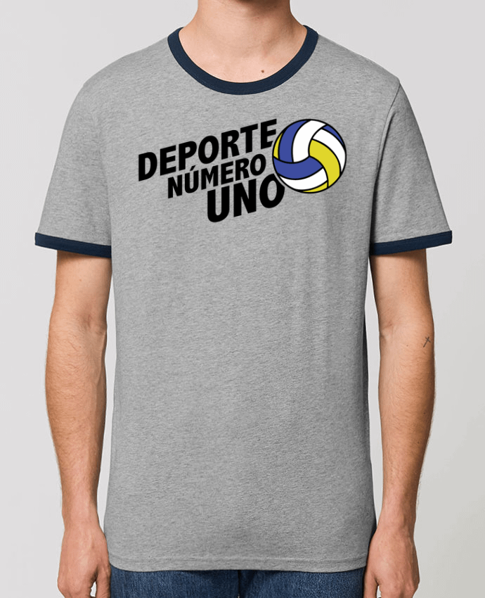 T-Shirt Contrasté Unisexe Stanley RINGER Deporte Número Uno Volleyball by tunetoo