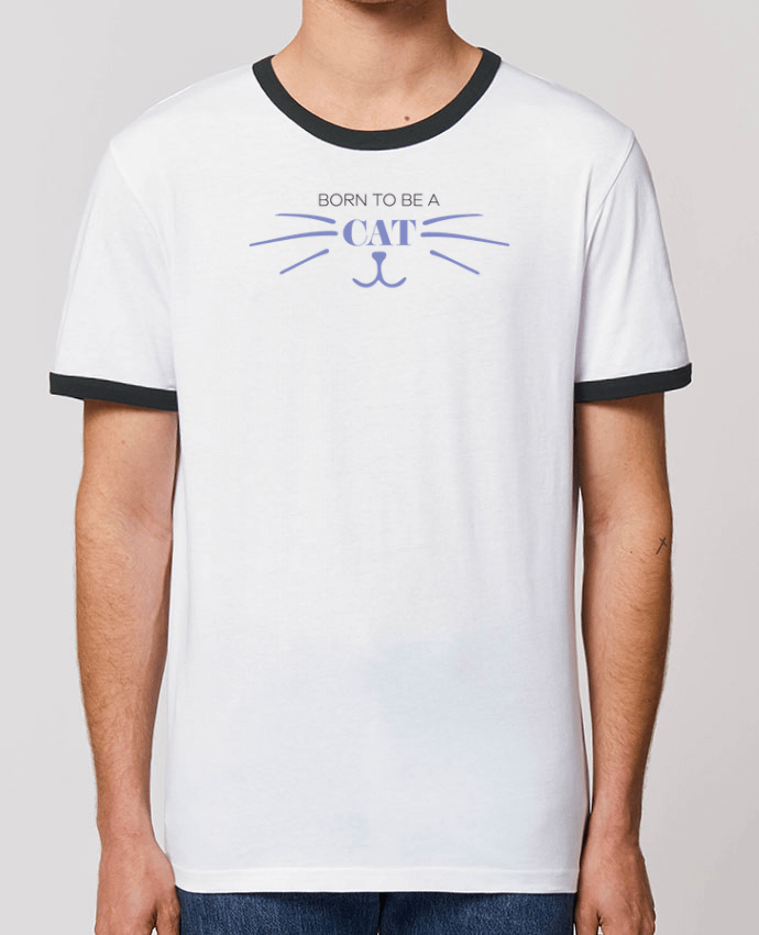 CAMISETA BORDES EN CONTRASTE UNISEX Stanley RINGER Born to be a cat por tunetoo