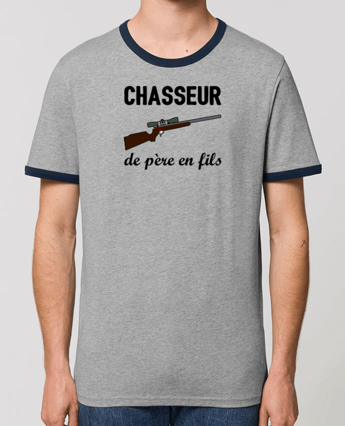 CAMISETA BORDES EN CONTRASTE UNISEX Stanley RINGER Chasseur de père en fils por tunetoo