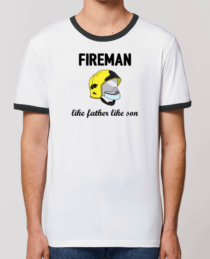 CAMISETA BORDES EN CONTRASTE UNISEX Stanley RINGER Fireman Like father like son por tunetoo