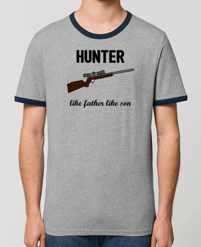 Unisex ringer t-shirt Ringer Hunter Like father like son by tunetoo