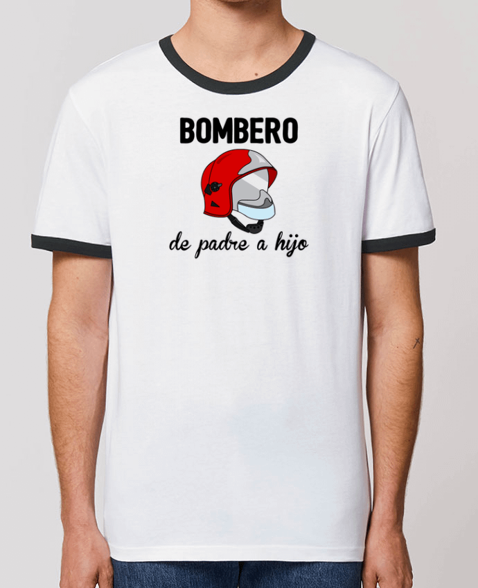 CAMISETA BORDES EN CONTRASTE UNISEX Stanley RINGER Bombero de padre a hijo por tunetoo