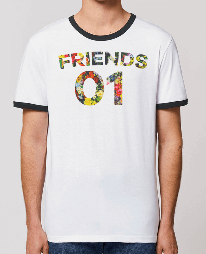 Unisex ringer t-shirt Ringer BEST FRIENDS FLOWER 2 by tunetoo