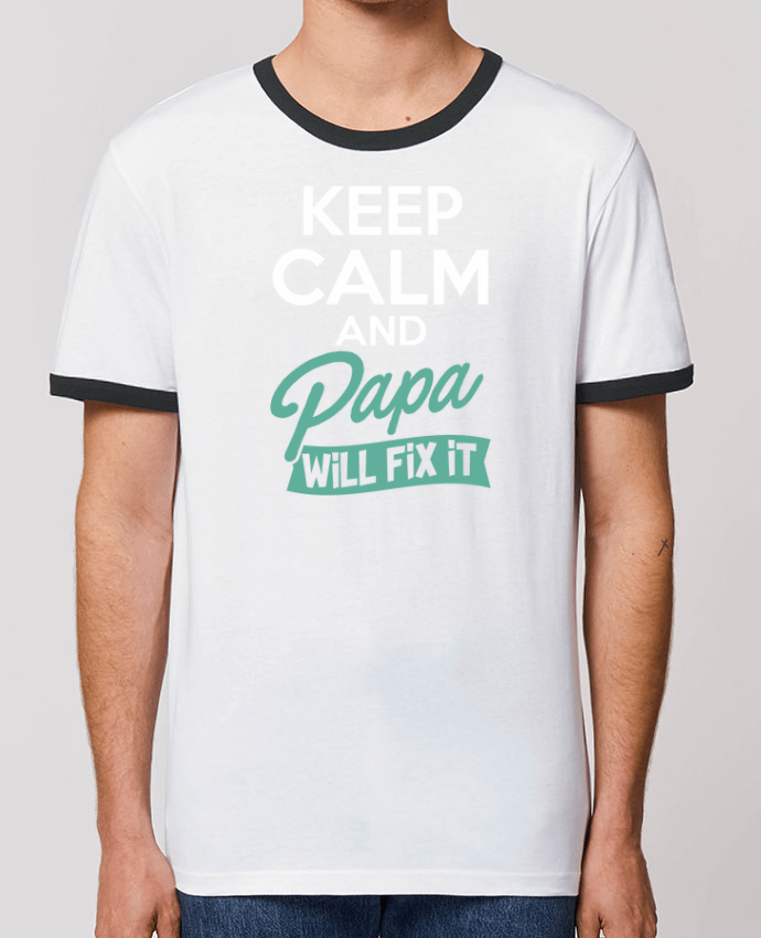 Unisex ringer t-shirt Ringer Keep calm Papa by Original t-shirt