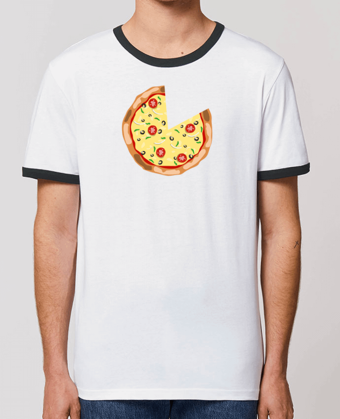 Unisex ringer t-shirt Ringer Pizza duo by tunetoo