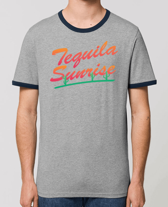 T-Shirt Contrasté Unisexe Stanley RINGER Tequila Sunrise by tunetoo