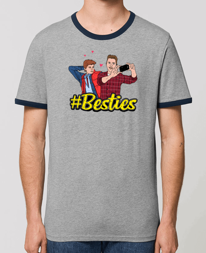 Unisex ringer t-shirt Ringer Besties Marty McFly by Nick cocozza