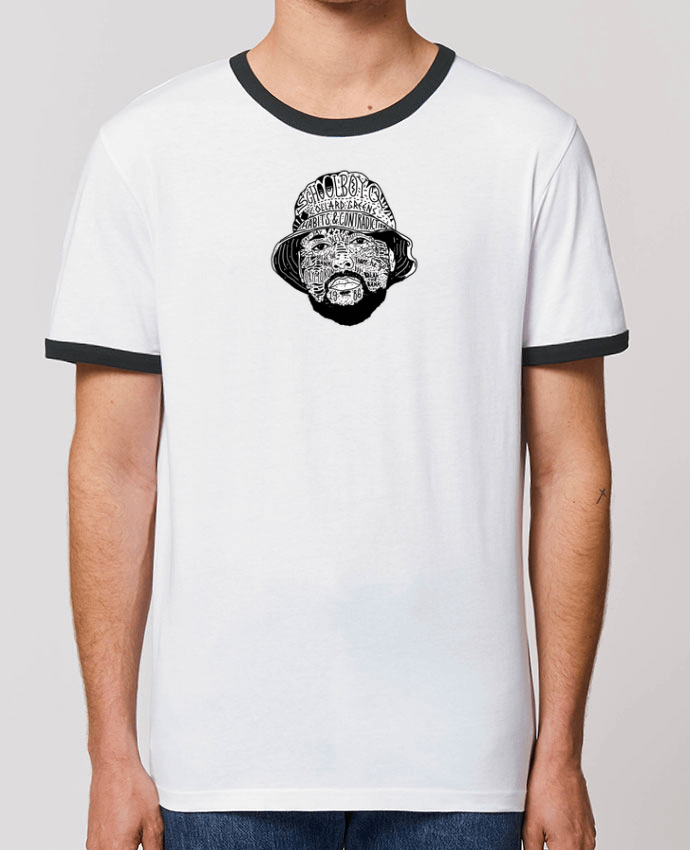 Unisex ringer t-shirt Ringer Schoolboy Q Head by Nick cocozza