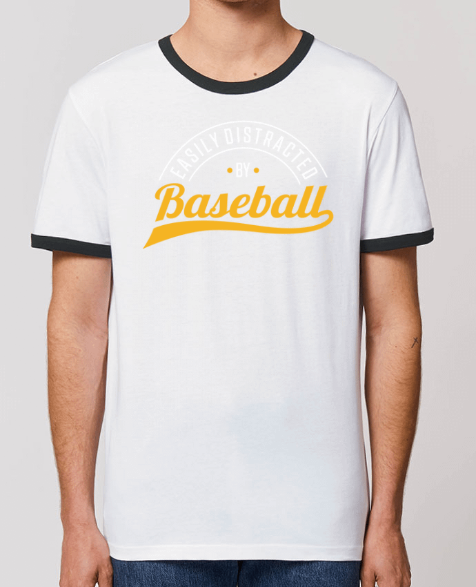 CAMISETA BORDES EN CONTRASTE UNISEX Stanley RINGER Distracted by Baseball por Original t-shirt