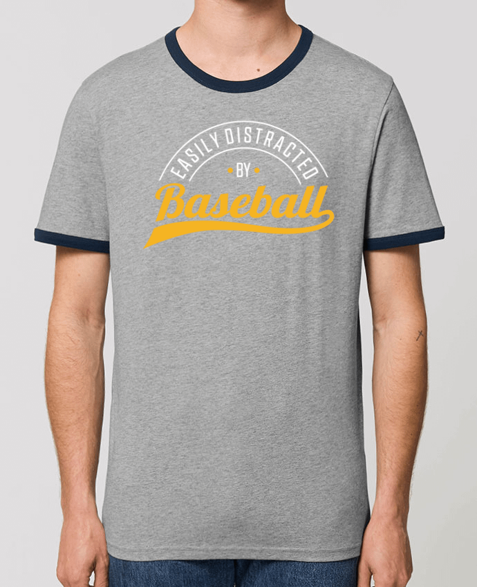 Unisex ringer t-shirt Ringer Distracted by Baseball by Original t-shirt