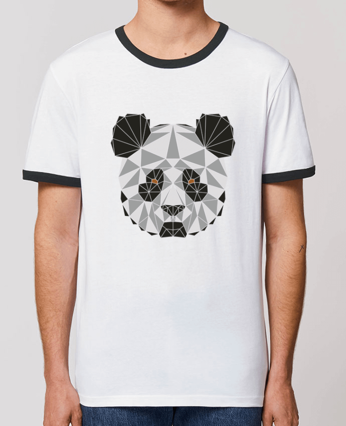 CAMISETA BORDES EN CONTRASTE UNISEX Stanley RINGER Panda géométrique por /wait-design