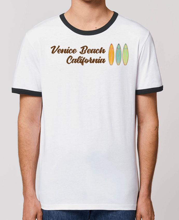 T-Shirt Contrasté Unisexe Stanley RINGER Venice Beach Surf by tunetoo
