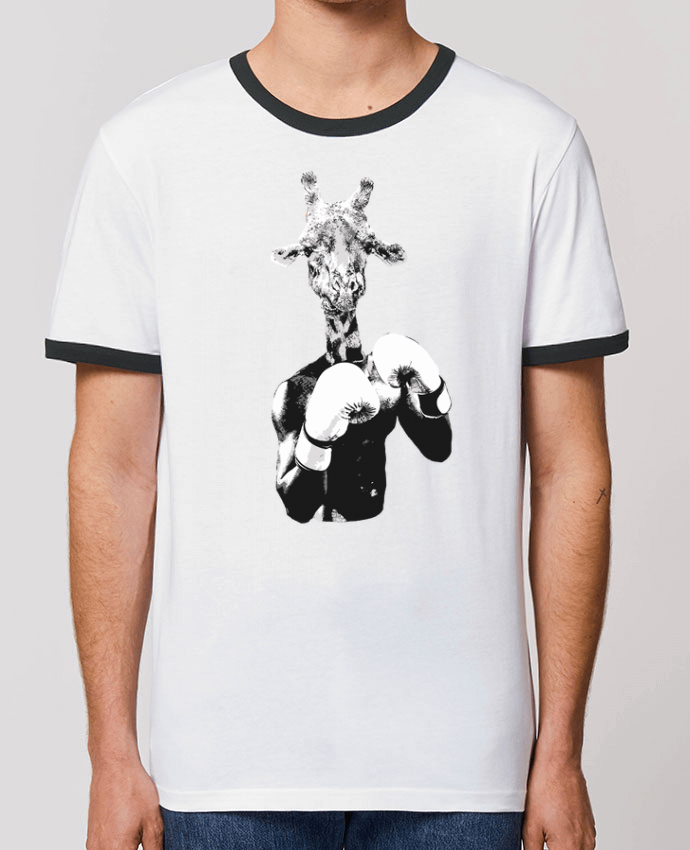 T-Shirt Contrasté Unisexe Stanley RINGER Girafe boxe by justsayin