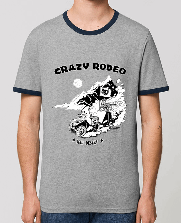Unisex ringer t-shirt Ringer Crazy rodéo by Tomi Ax - tomiax.fr