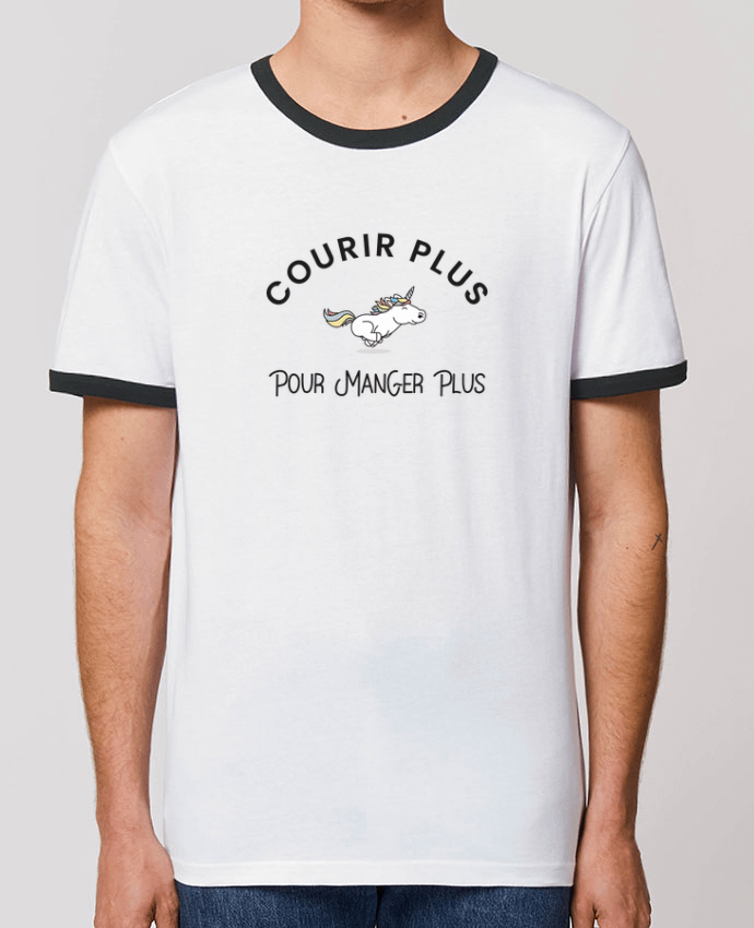 T-Shirt Contrasté Unisexe Stanley RINGER Courir plus pour manger plus - Licorne by Folie douce