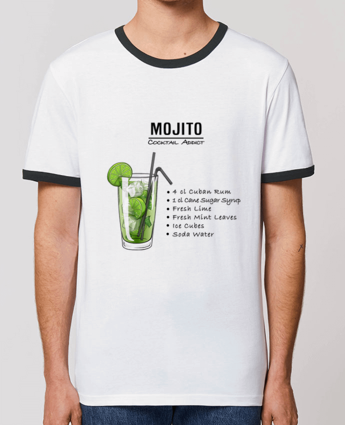 Unisex ringer t-shirt Ringer Cocktail Mojito by Fnoul