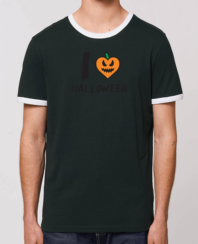 Unisex ringer t-shirt Ringer I Love Halloween by tunetoo