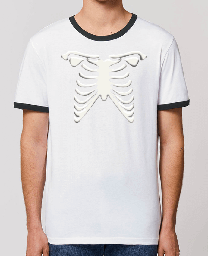 Unisex ringer t-shirt Ringer Halloween skeleton by tunetoo