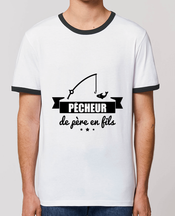 Unisex ringer t-shirt Ringer Pêcheur de père en fils, pêcheur, pêche by Benichan
