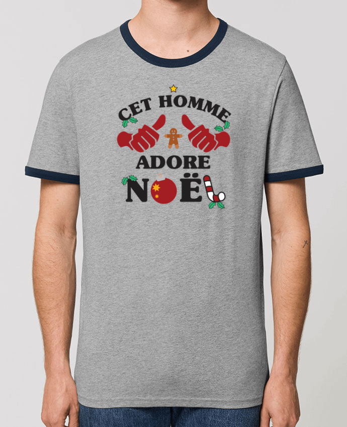 Unisex ringer t-shirt Ringer Cet homme adore noël by tunetoo