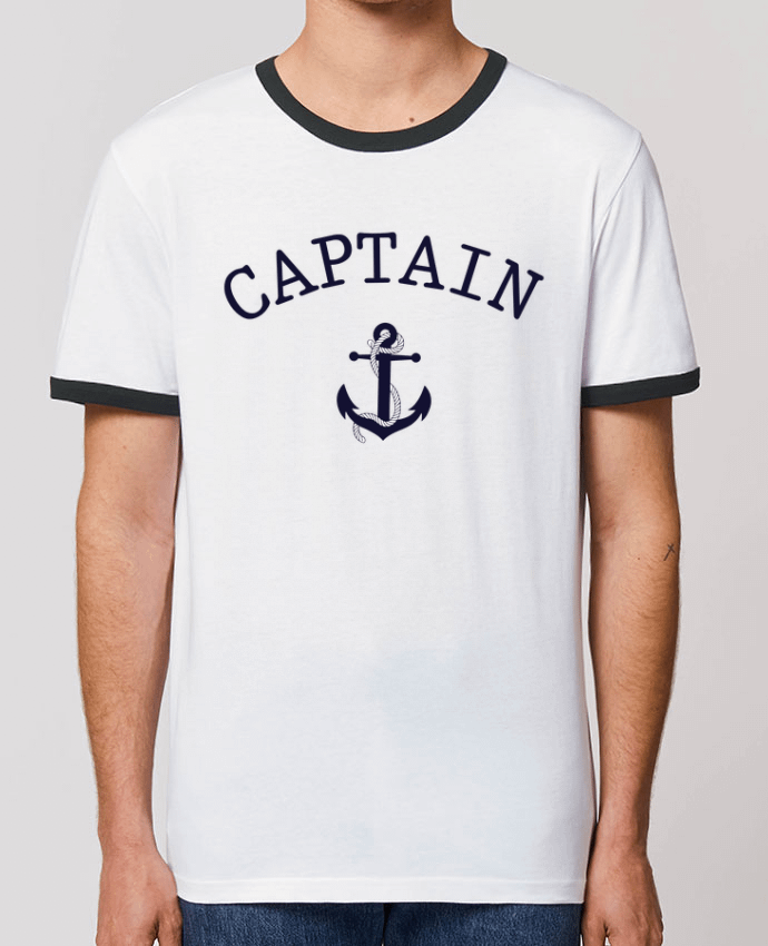 Unisex ringer t-shirt Ringer Capitain and first mate by tunetoo