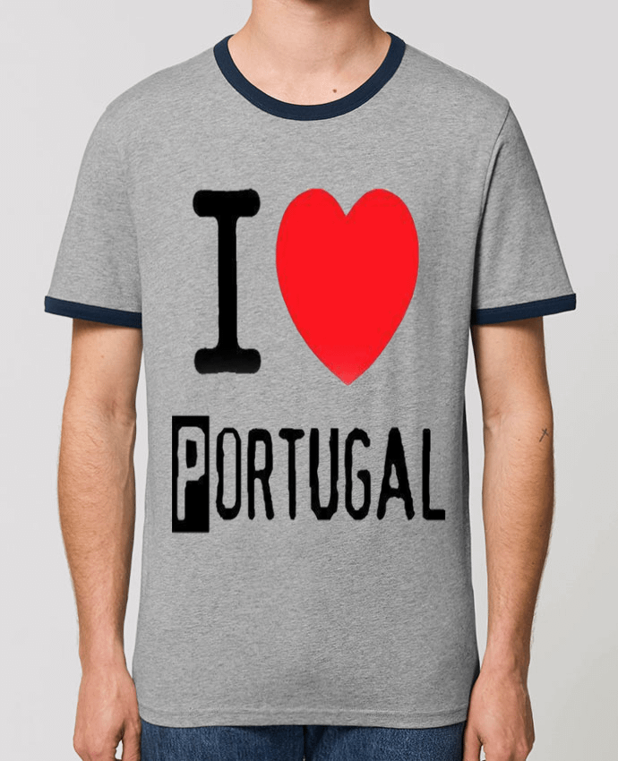 CAMISETA BORDES EN CONTRASTE UNISEX Stanley RINGER I Love Portugal por HumourduPortugal