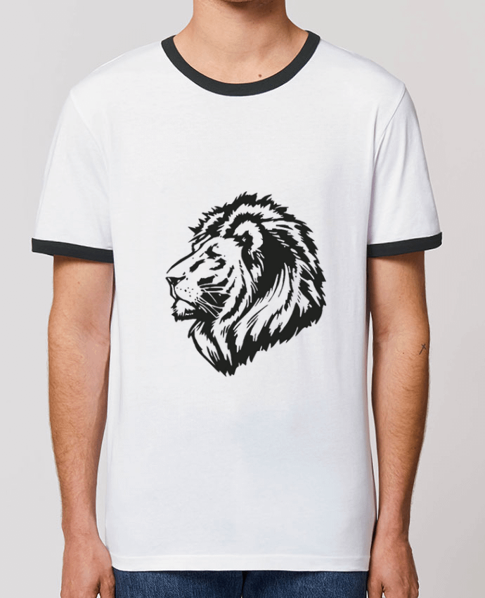 T-Shirt Contrasté Unisexe Stanley RINGER Proud Tribal Lion by Eleana
