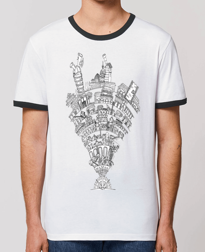 Unisex ringer t-shirt Ringer Perintzia invisible city by Jugodelimon