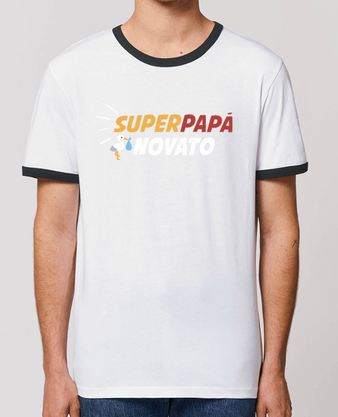 CAMISETA BORDES EN CONTRASTE UNISEX Stanley RINGER Superpapá novato por tunetoo