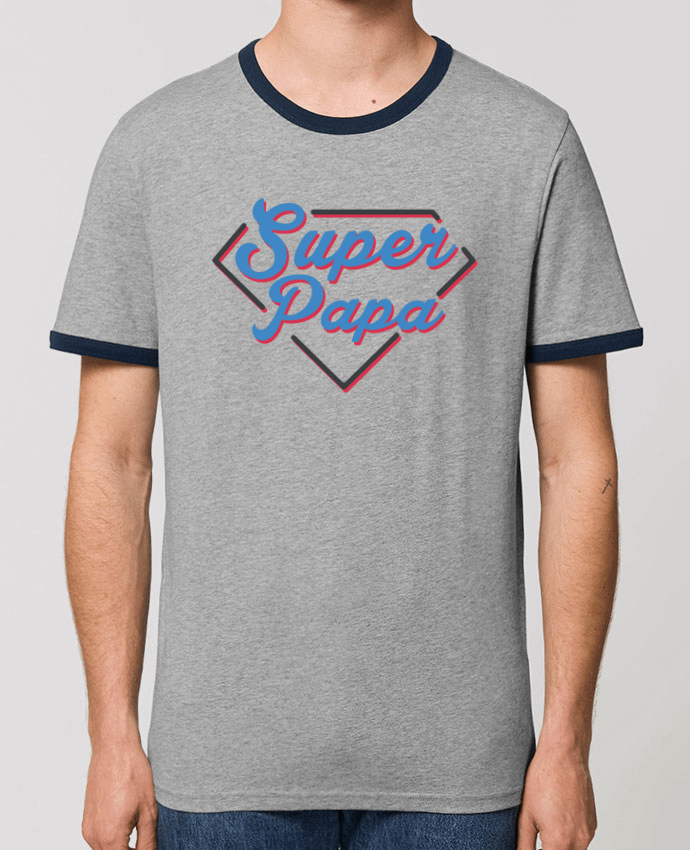 Unisex ringer t-shirt Ringer Super papa by tunetoo