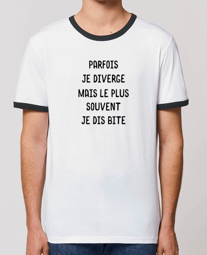 Unisex ringer t-shirt Ringer Parfois je diverge cadeau by Original t-shirt