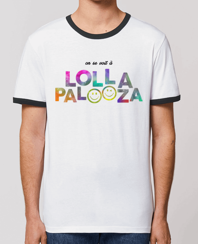 CAMISETA BORDES EN CONTRASTE UNISEX Stanley RINGER On se voit à Lollapalooza por tunetoo