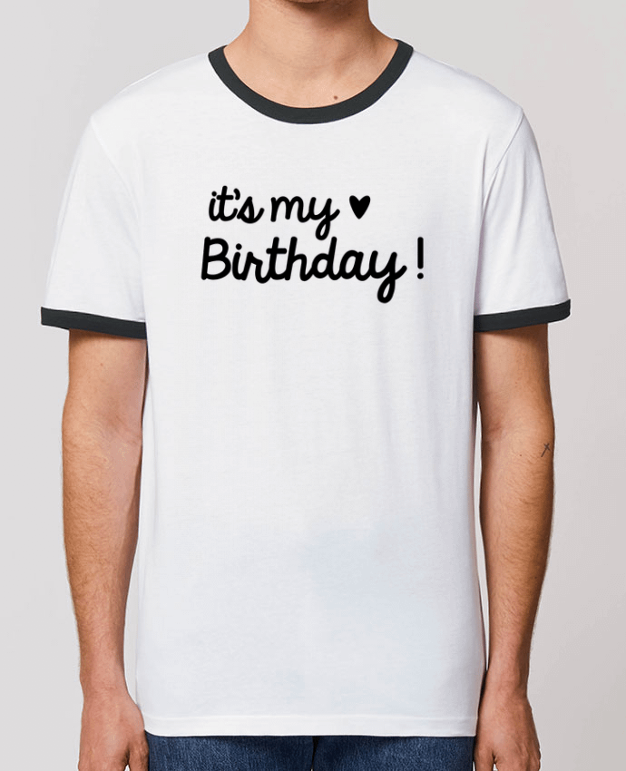 Unisex ringer t-shirt Ringer it's my birthday cadeau by Original t-shirt