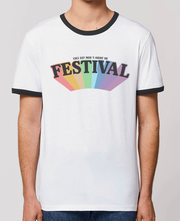 Unisex ringer t-shirt Ringer Ceci est mon t-shirt de festival by tunetoo