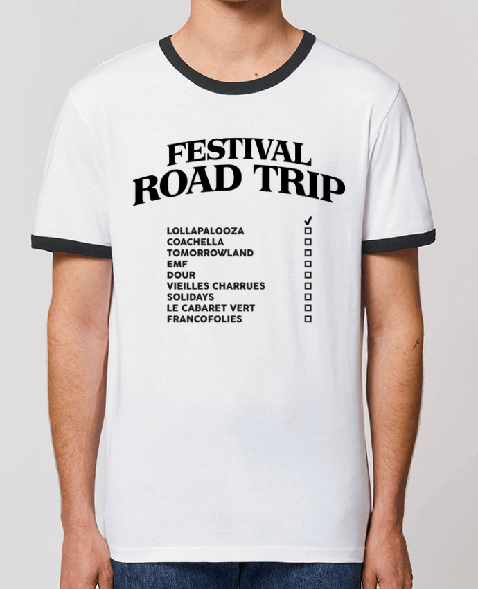 Unisex ringer t-shirt Ringer Festival road trip by tunetoo