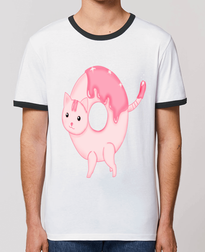 Unisex ringer t-shirt Ringer Tasty Donut Cat by Thesoulofthedevil