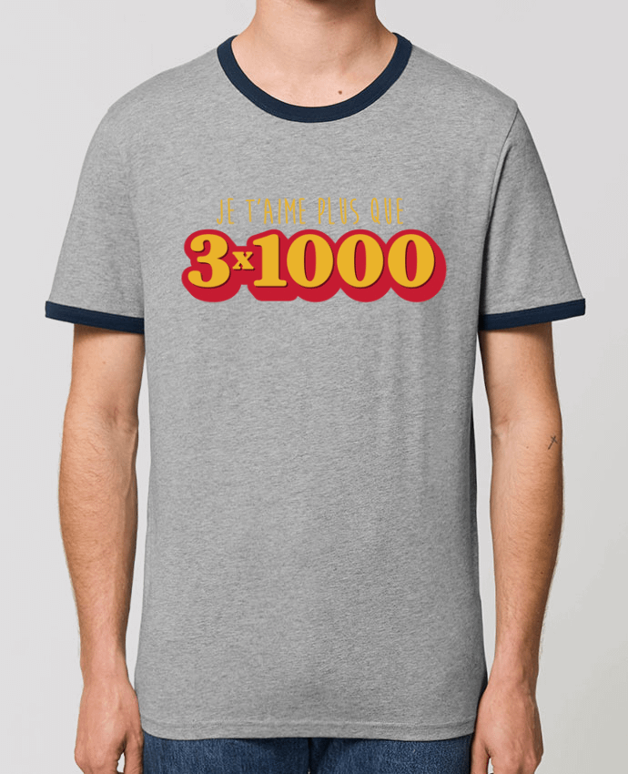 T-Shirt Contrasté Unisexe Stanley RINGER Je t'aime plus que 3 x 1000 - Avengers by tunetoo