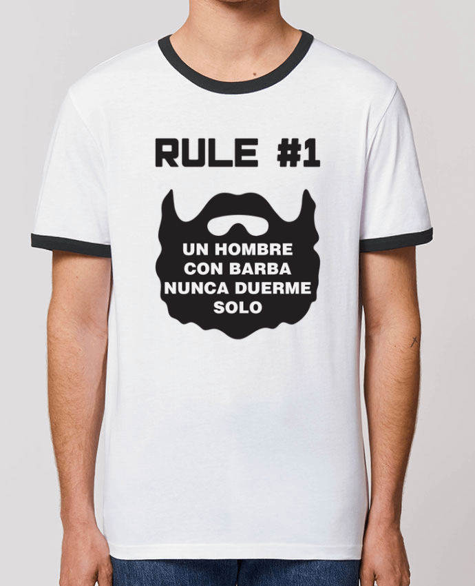 CAMISETA BORDES EN CONTRASTE UNISEX Stanley RINGER Barbudo - Un hombre con barba nunca duerme solo por tunetoo