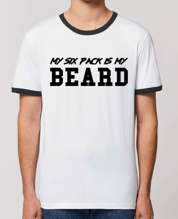 Unisex ringer t-shirt Ringer My six pack is my beard by tunetoo