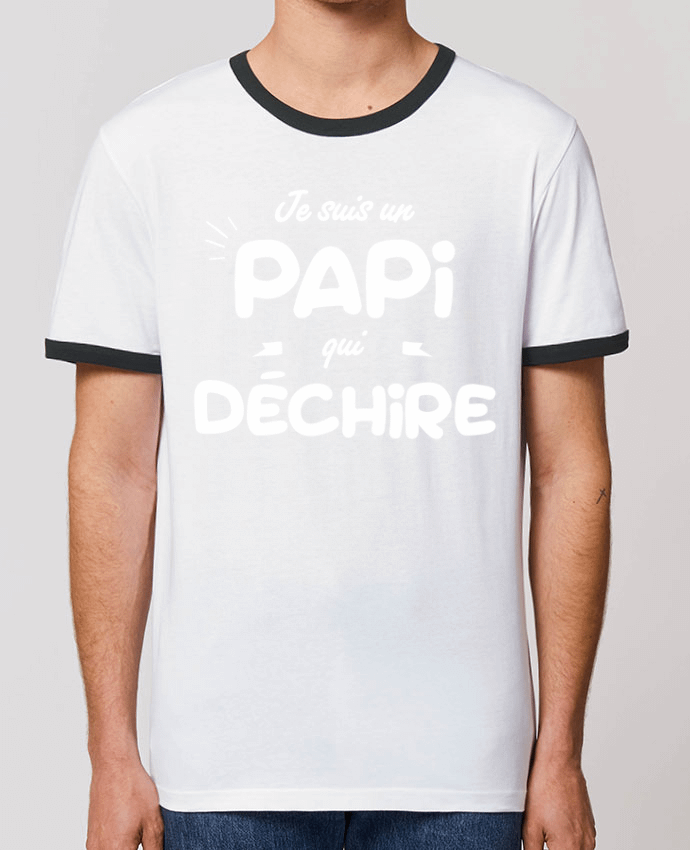 Unisex ringer t-shirt Ringer Je suis un papi qui déchire by tunetoo