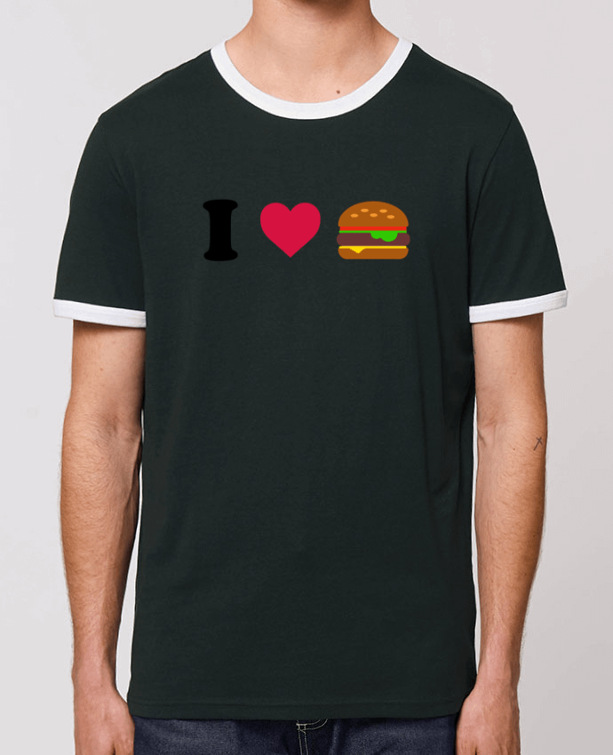 Unisex ringer t-shirt Ringer I love burger by tunetoo