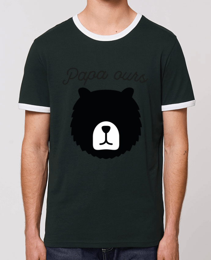 Unisex ringer t-shirt Ringer Papa ours by FRENCHUP-MAYO
