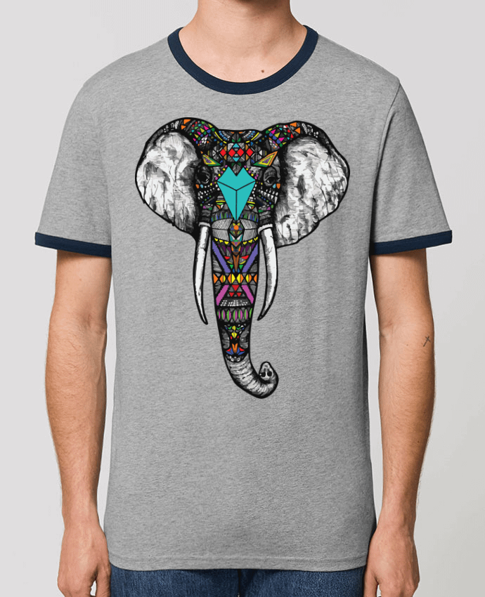 Unisex ringer t-shirt Ringer Éléphant indien by jorrie
