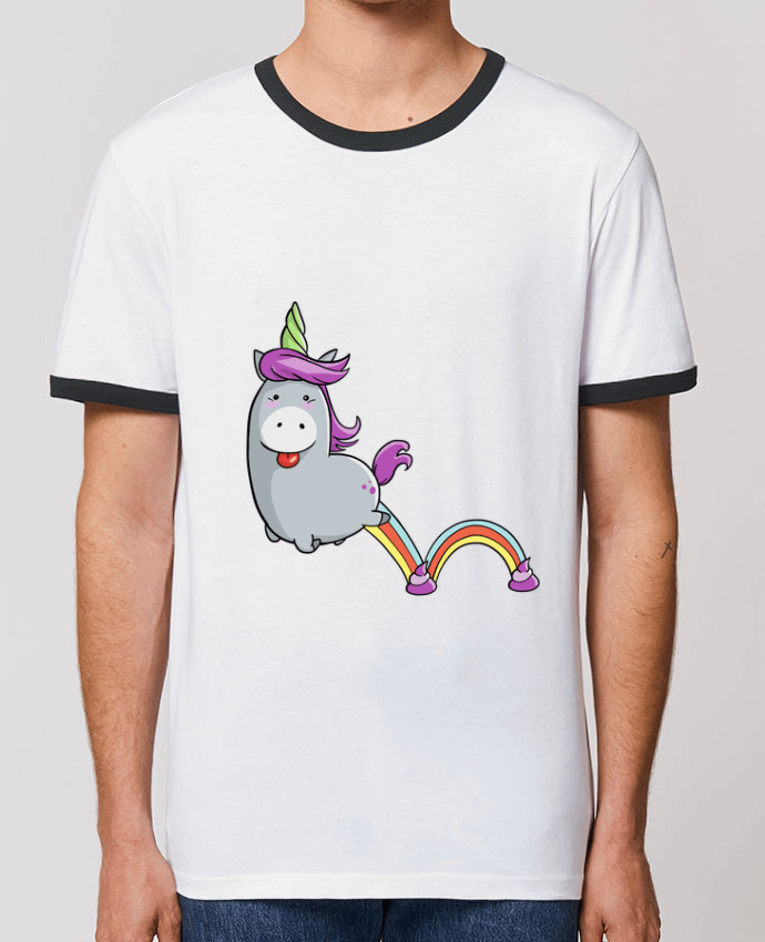 Unisex ringer t-shirt Ringer Licorne sautillante by Tomi Ax - tomiax.fr