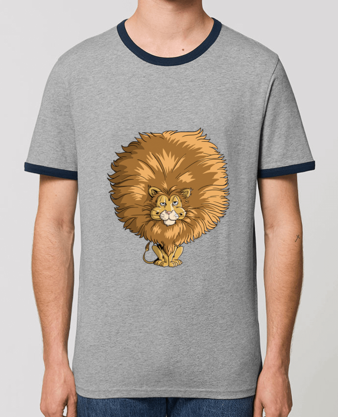 Unisex ringer t-shirt Ringer Lion à grosse crinière by Tomi Ax - tomiax.fr