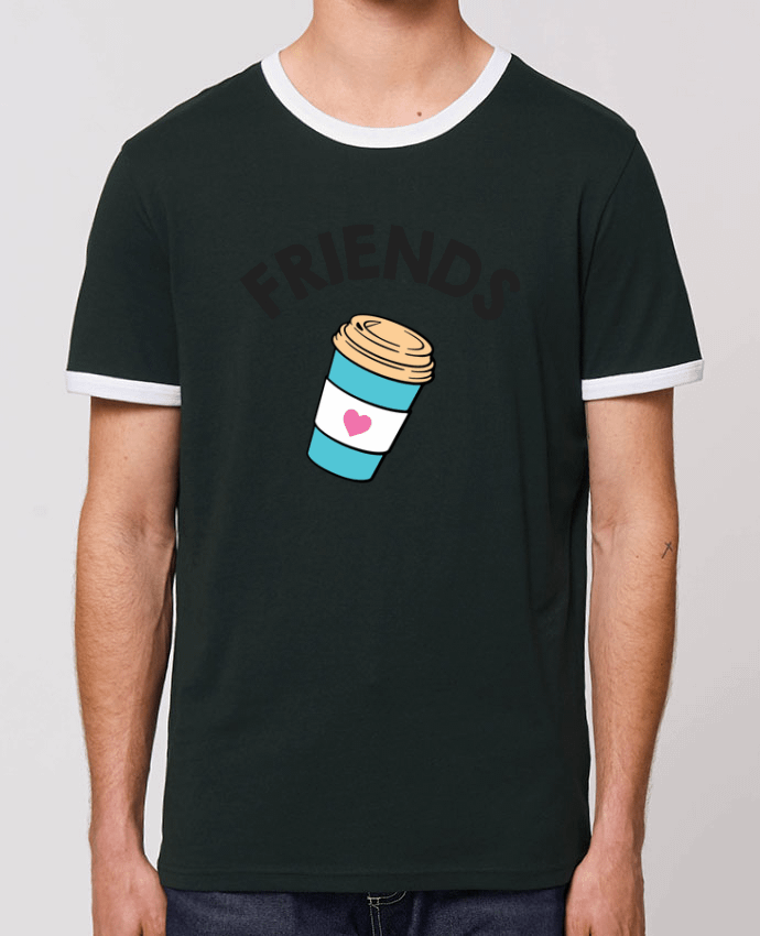 Unisex ringer t-shirt Ringer Best Friends donut coffee by tunetoo