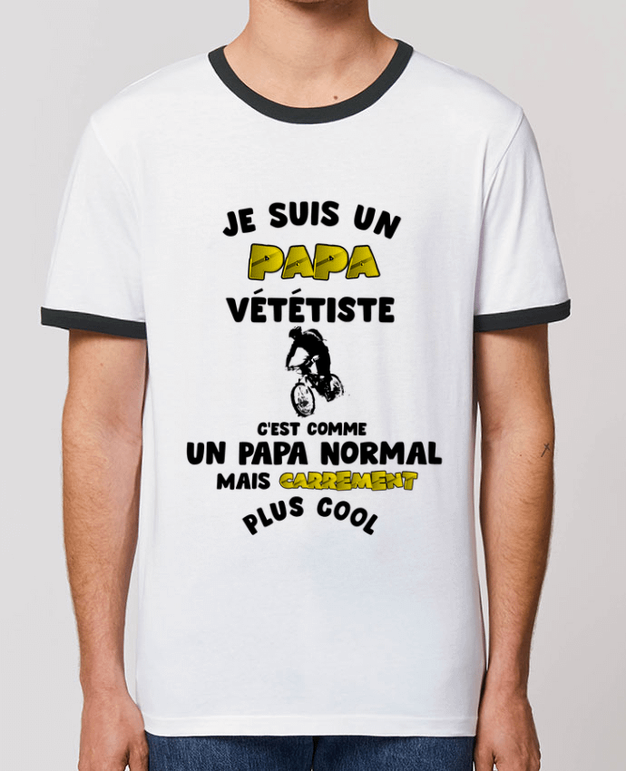 T-Shirt Contrasté Unisexe Stanley RINGER Papa vététiste by 10signer
