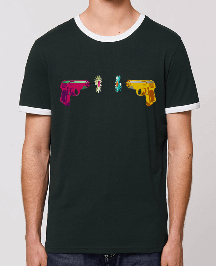 T-Shirt Contrasté Unisexe Stanley RINGER Guns and Daisies by alexnax