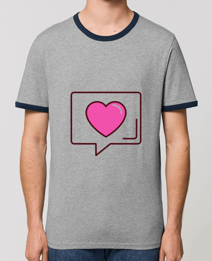 Unisex ringer t-shirt Ringer Message d'amour by SébCreator